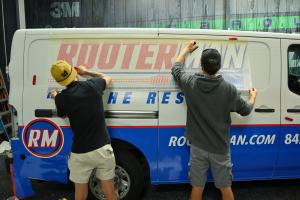 Rooter Man Van Being Branded
