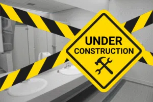 Rooter Man plumber providing temporary plumbing solutions in Charleston SC for a large commercial construction project