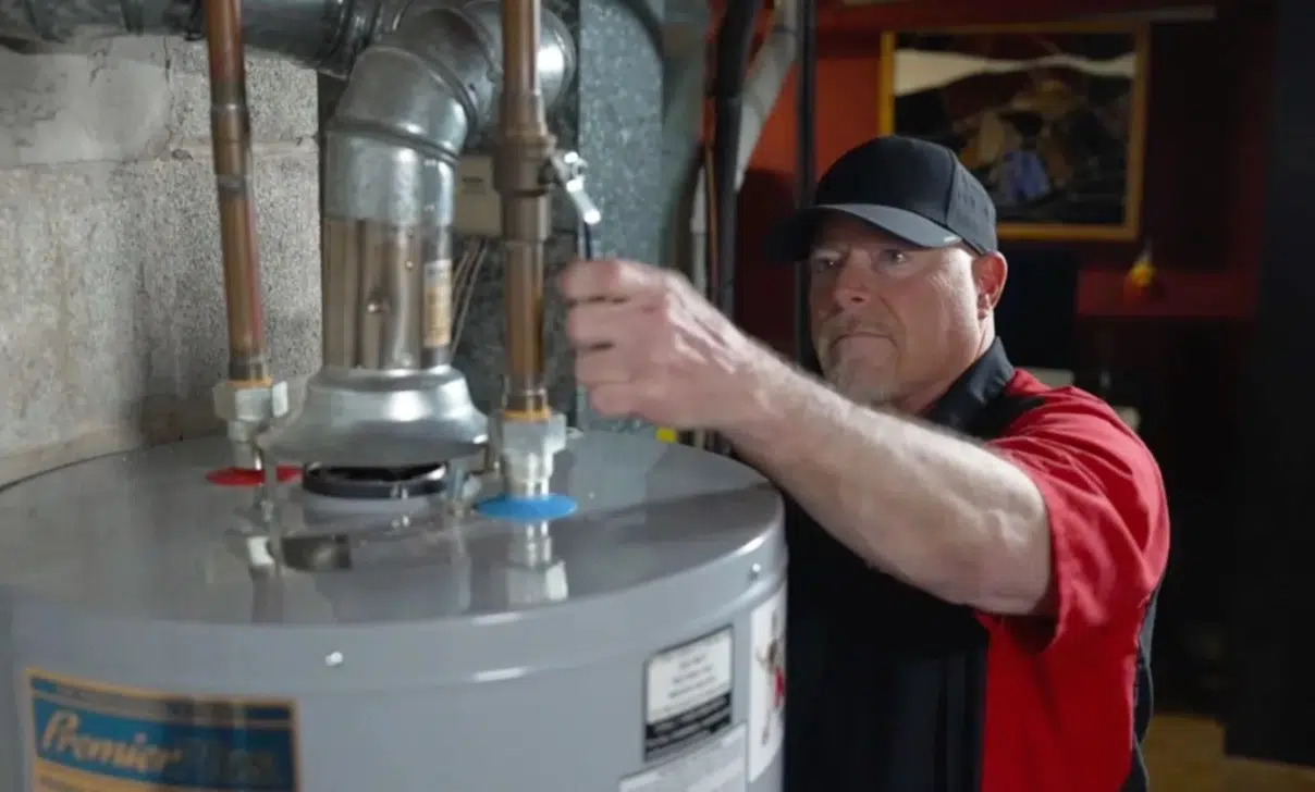 Servicing hot water heater